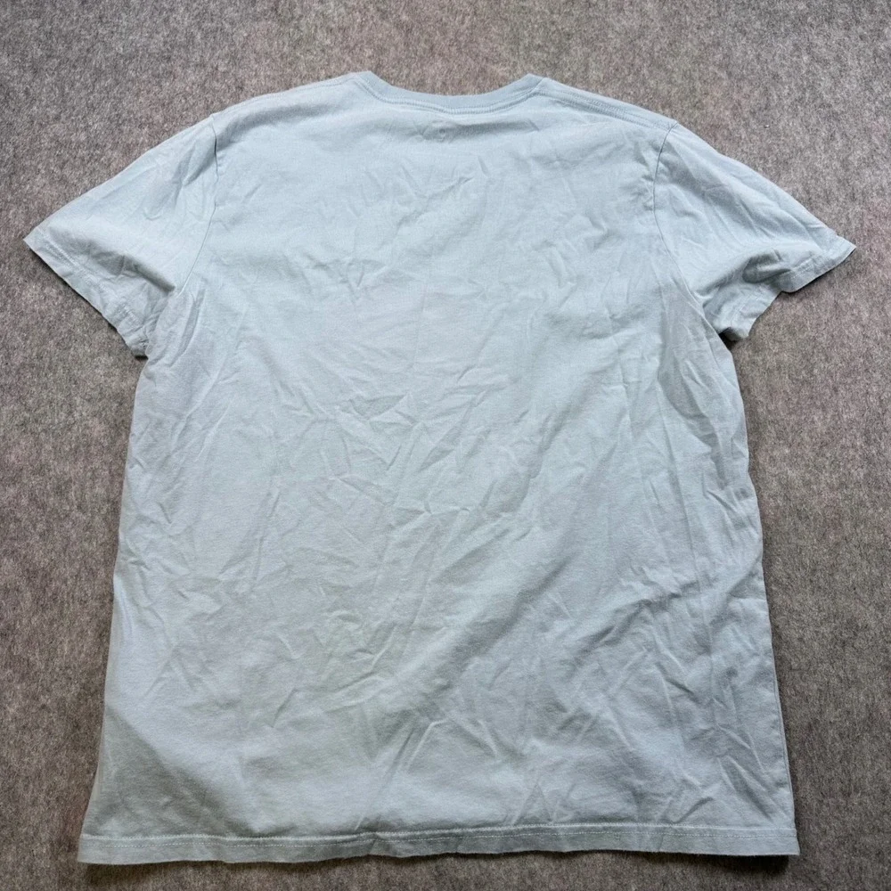 Hollister T Shirt Mens XL Light‎ Blue Solid Crew Neck Short Sleeve Cotton Logo